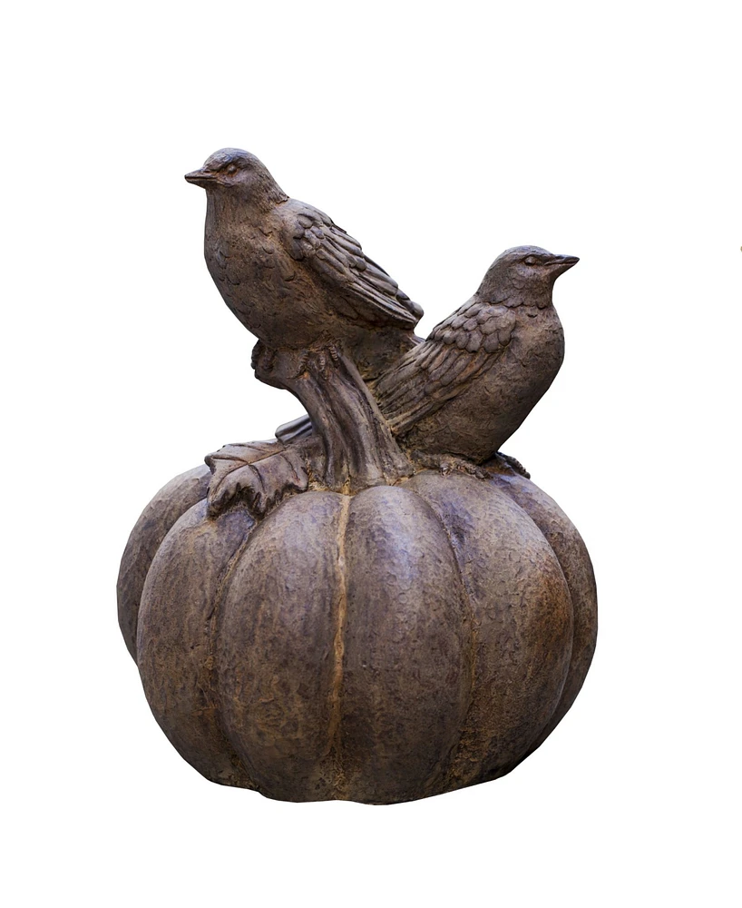 Campania International Birds on Pumpkin Garden Statue