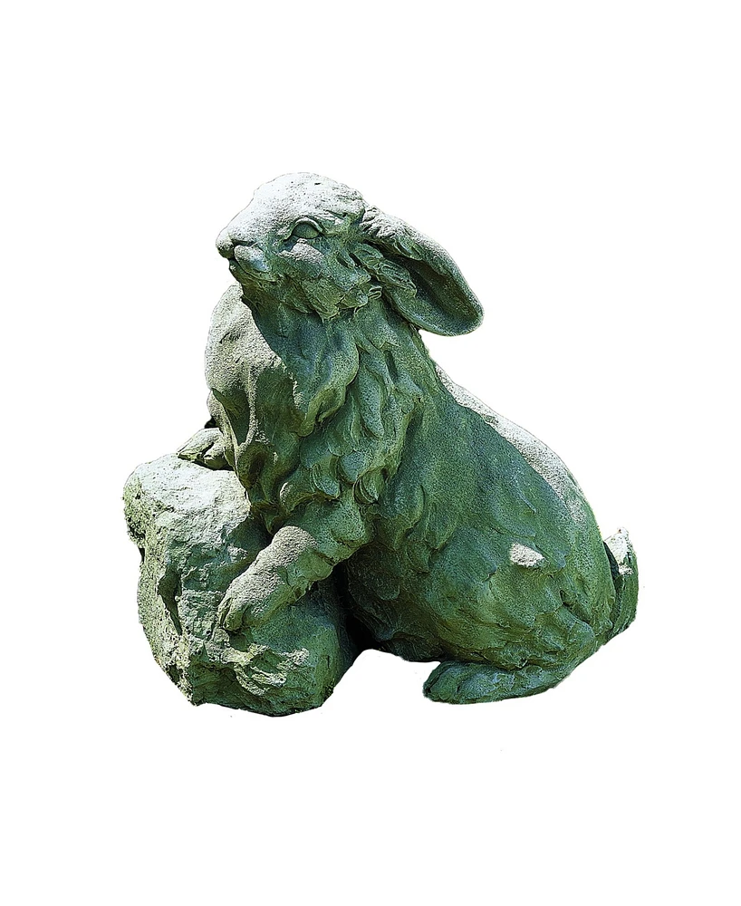 Campania International Rabbit on A Rock Garden Statue