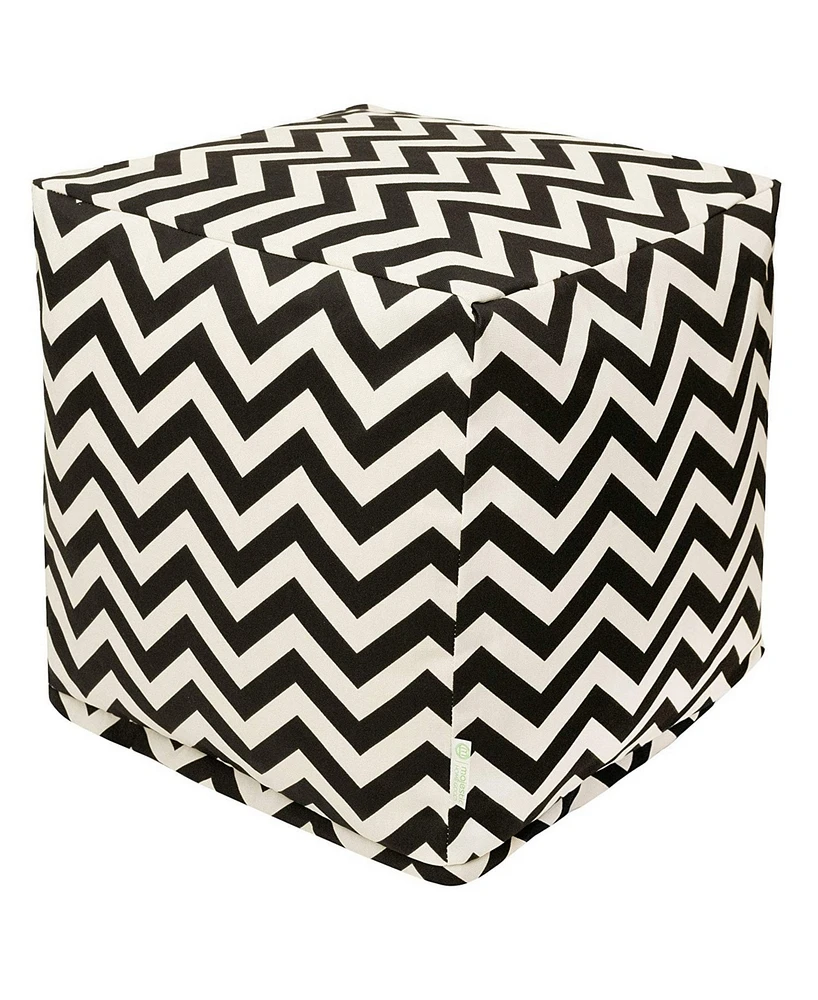 Majestic Home Goods Chevron Ottoman Pouf Cube with Removable Cover 17" x