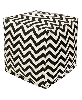 Majestic Home Goods Chevron Ottoman Pouf Cube with Removable Cover 17" x
