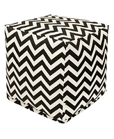 Majestic Home Goods Chevron Ottoman Pouf Cube with Removable Cover 17" x