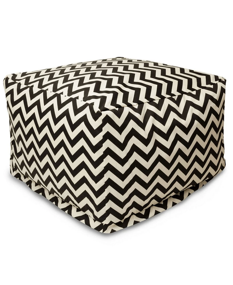 Majestic Home Goods Chevron Ottoman Square Pouf with Removable Cover 27" x 17"