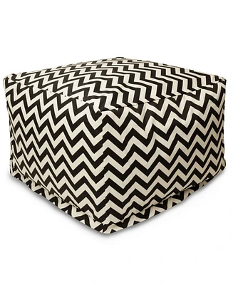 Majestic Home Goods Chevron Ottoman Square Pouf with Removable Cover 27" x 17"