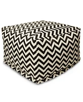 Majestic Home Goods Chevron Ottoman Square Pouf with Removable Cover 27" x 17"