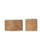 Southern Enterprises Hermia Round Water Hyacinth Storage Tables 2 Piece Set