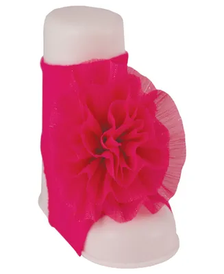 Baby Deer Girls Shimmer Peep Toe Sock with Flower Overlay