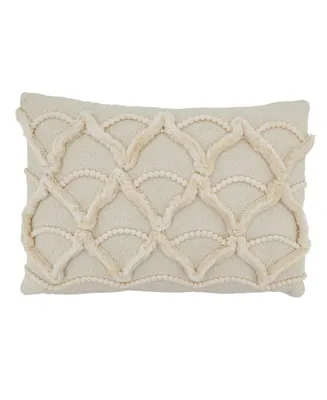 Saro Lifestyle Tufted Applique Decorative Pillow, 12" x 18"