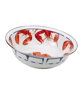 Golden Rabbit Lobster Enamelware Serving Bowl