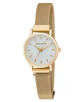 Laura Ashley Women's Sleek Gold Tone Alloy Mesh Magnet Bracelet Watch 29mm