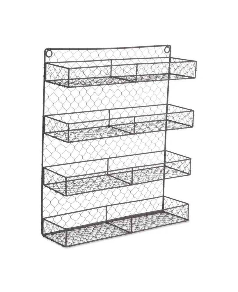 Design Imports Double Wide 4 Row Chicken Wire Spice Rack