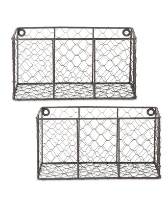 Design Imports Small Wall Mount Chicken Wire Basket Set of 2