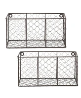 Design Imports Small Wall Mount Chicken Wire Basket Set of 2