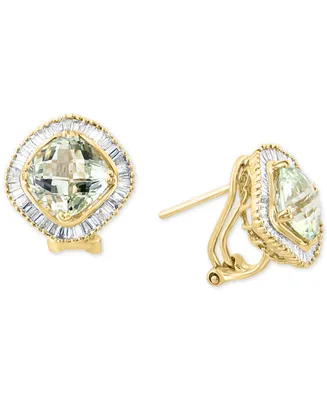 Lali Jewels Green Quartz (4 ct. t.w.) & Diamond (5/8 ct. t.w.) Stud Earrings in 14k Gold