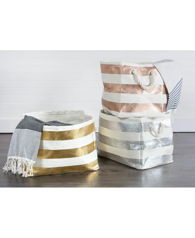 Design Imports Paper Cube Stripe Square