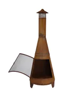 Sunnydaze Decor 70-Inch Rustic Heavy-Duty Steel Chiminea with Rain Cap and Mesh Spark Screen - Rust Patina Finish