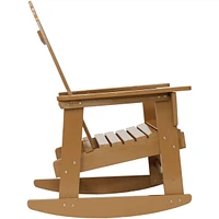 Natural Fir Wood Outdoor Adirondack Rocking Chair with Cedar Finish