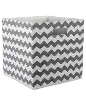 Design Imports Chevron Stripe Polyester Storage Bin