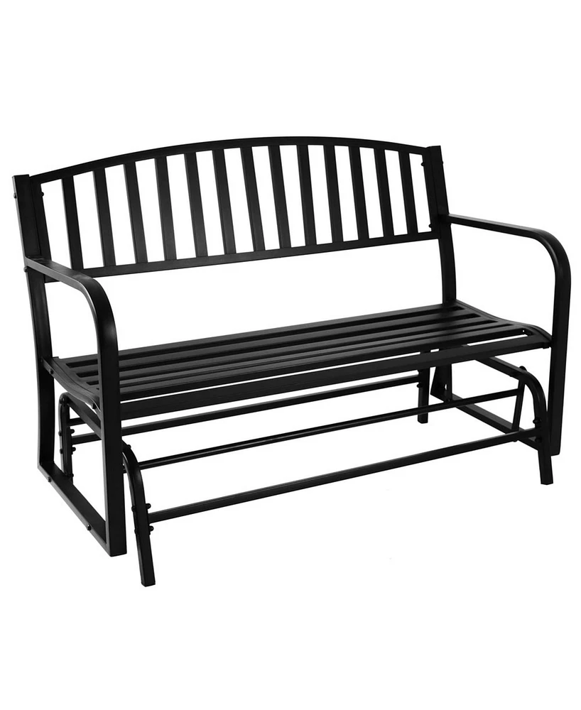 Sunnydaze Decor 50-Inch 2-Person Glider Garden Bench - 615-Pound Weight Capacity - Black