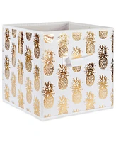 Design Imports Non-woven Polyester Cube Pineapple Square Set of