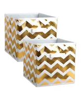 Design Imports Non-woven Polyester Cube Chevron Square Set of