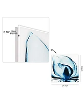 Empire Art Direct Blue Magnolia x-ray Frameless Free Floating Tempered Glass Panel Graphic Wall Art, 24" x 24" x 0.2"