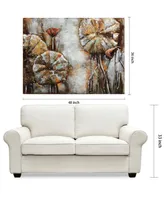 Empire Art Direct Water Lilly Pads 1 Mixed Media Iron Hand Painted Dimensional Wall Art, 36" x 48" x 2.4"