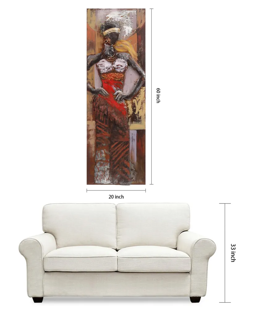 Empire Art Direct Miss-tic Mixed Media Iron Hand Painted Dimensional Wall Art, 60" x 20" x 2.5"