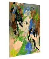 Empire Art Direct Linen Blues I Frameless Free Floating Tempered Art Glass Abstract Wall Art by Ead Art Coop