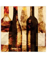 Empire Art Direct Smokey Wine 3Frameless Free Floating Tempered Art Glass Wine Bottle Wall Art by Ead Art Coop, 38" x 38" x 0.2"