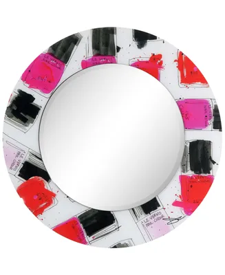Empire Art Direct Candy Round Beveled Wall Mirror on Free Floating Reverse Printed Tempered Art Glass, 36" x 36" x 0.4"