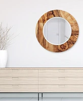 Empire Art Direct Forest Round Beveled Wall Mirror on Free Floating Reverse Printed Tempered Art Glass, 36" x 36" x 0.4"