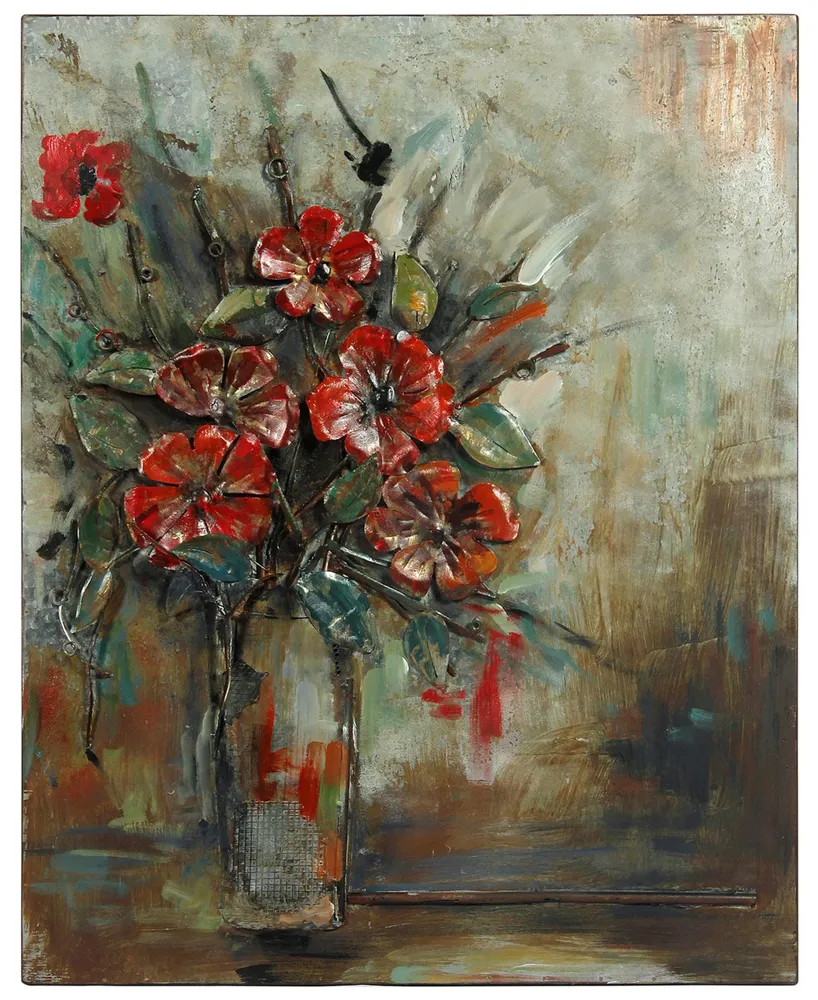 Empire Art Direct Bouquet Mixed Media Iron Hand Painted Dimensional Wall Art, 40" x 32" x 2.5"