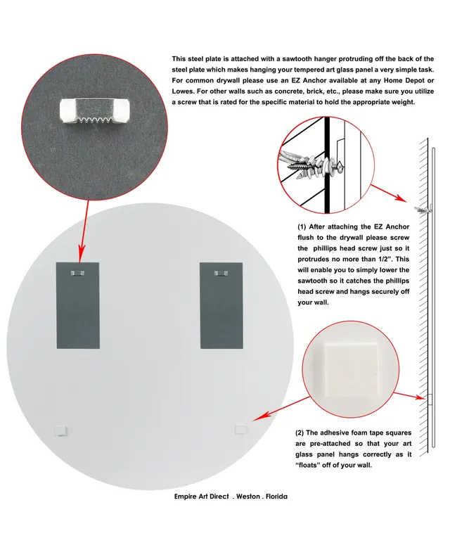 Empire Art Direct Moon Frameless Free Floating Tempered Glass