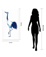 Empire Art Direct Ink Drop Crane 1 2 Frameless Free Floating Tempered Glass Panel Graphic Wall Art, 48" x 24" x 0.2"