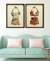 Empire Art Direct California Monte Carlo Beach Dimensional Collage Framed Graphic Art Under Glass Wall Art, 33" x 25" x 1.4"