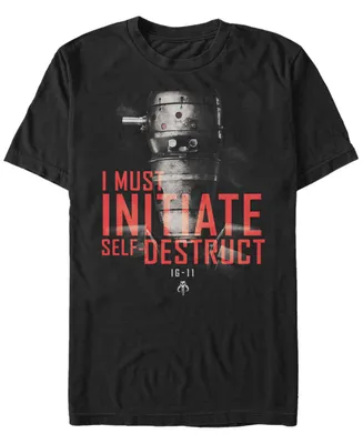 Fifth Sun Star Wars The Mandalorian Ig-11 Self-Destruct Overlay Short Sleeve Men's T-shirt