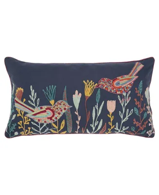 Rizzy Home Floral Polyester Filled Decorative Pillow