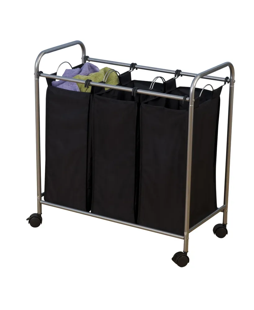 Household Essentials Rolling Triple Laundry Sorter