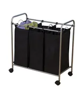 Household Essentials Rolling Triple Laundry Sorter