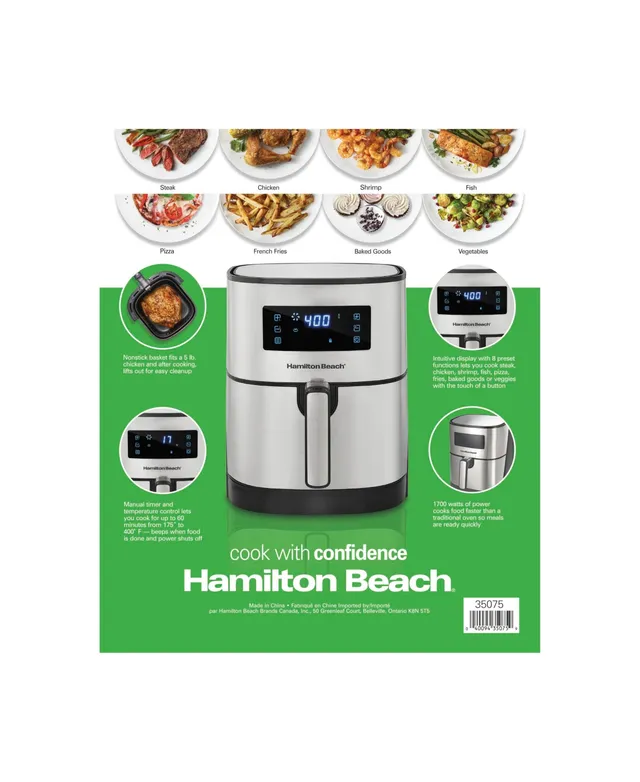 Hamilton Beach 5-Liter Digital Air Fryer with Nonstick Basket