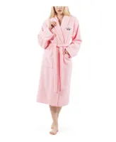 Linum Home Embroidered with Cheetah Crown Terry Bath Robe