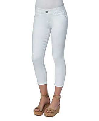 Democracy Women's "Ab" Solution High Rise Ankle White Skimmer Jeans