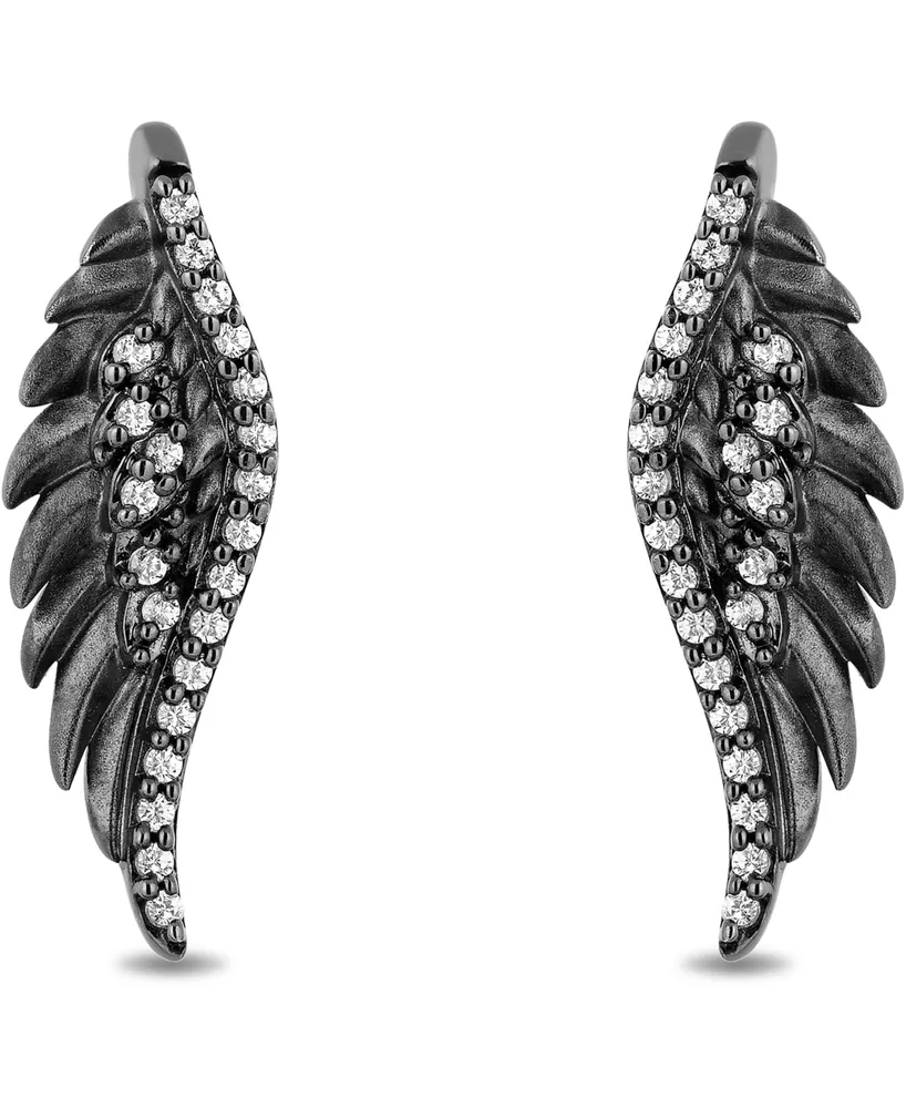 Enchanted Disney Diamond Maleficent Wing Stud Earrings (1/6 ct. t.w.) in Sterling Silver