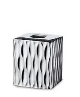 Roselli Trading Company Silver Wave Tissue Cover Box - Silver