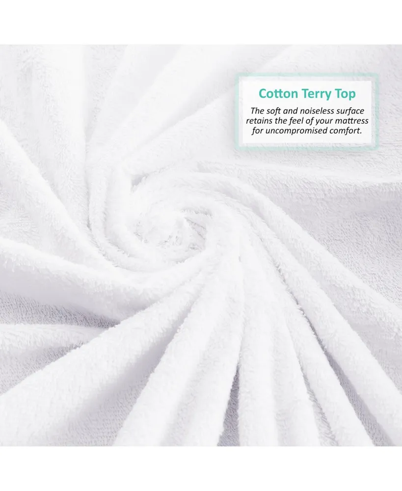 Nestl Bedding Cotton Terry California King Hypoallergenic Waterproof Mattress Protector