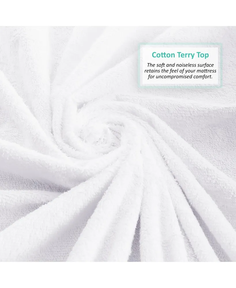 Nestl Deep Pocket Cotton Terry Queen Hypoallergenic Waterproof Mattress Protector