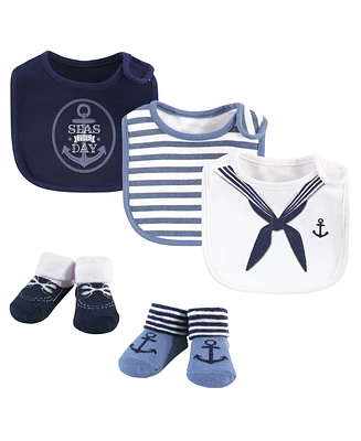 Little Treasure Baby Boys Baby Bib and Sock Set