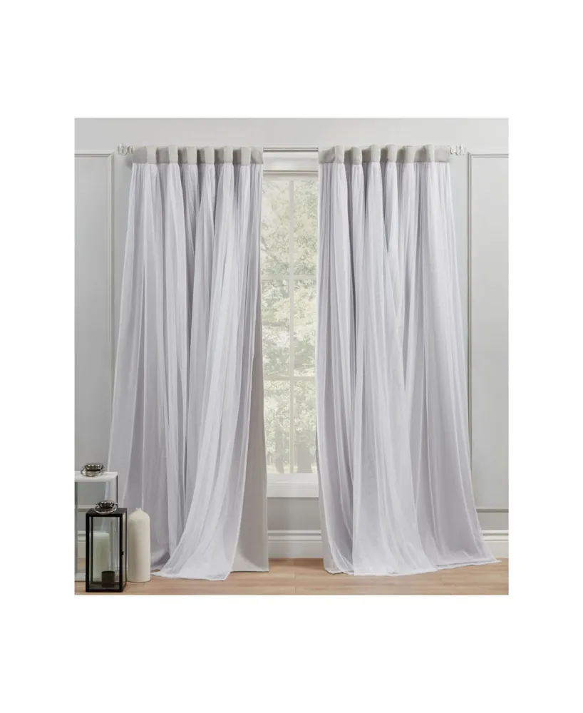 Exclusive Home Curtains Catarina Layered Solid Blackout and Sheer Grommet Top Curtain Panel Pair