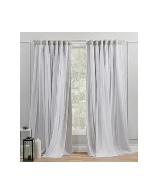 Exclusive Home Curtains Catarina Layered Solid Blackout and Sheer Grommet Top Curtain Panel Pair, 52" x 84"