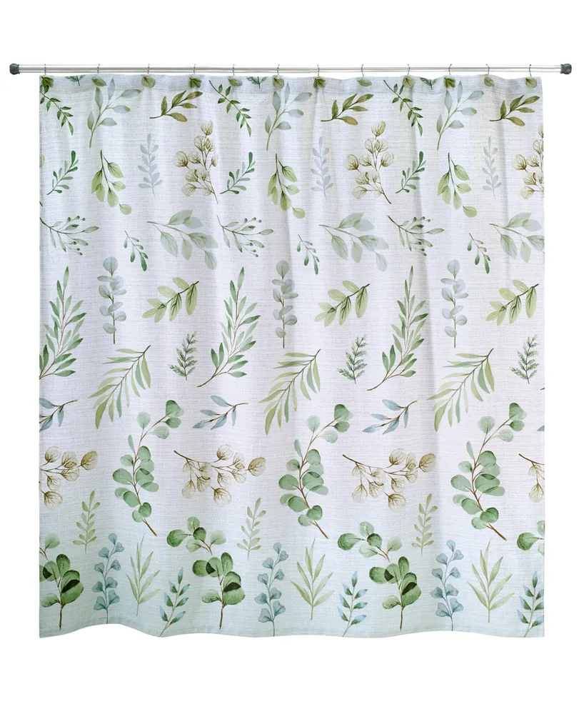 Avanti Ombre Leaves Botanical Printed Shower Curtain, 72" x 72"